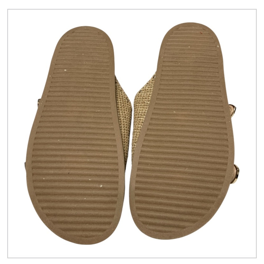 Steve Madden Zuree Tan and Gold Embellished Sandals Slip Ons Size 8.5 - Picture 2 of 5